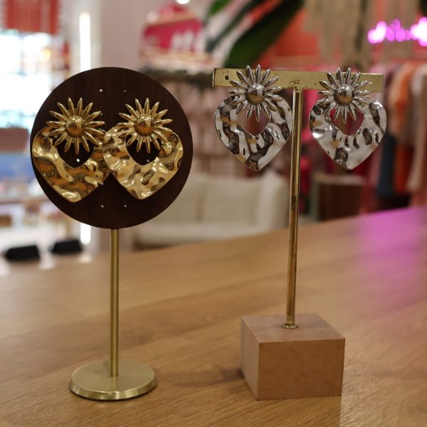 Brincos "Coração Solar"