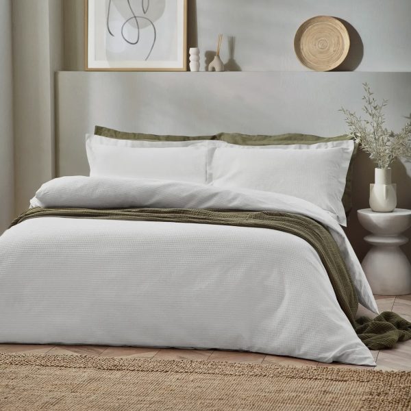 Conjunto de Capa de Edredão “Waffle Texturizado”