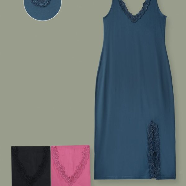 Vestido de dormir “toque de pêssego” com renda