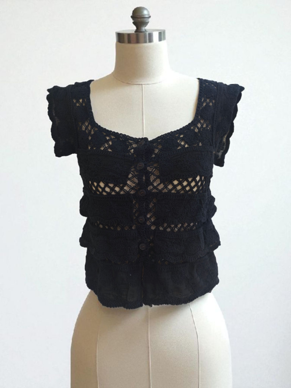 Colete / Top Macramé " Flor"