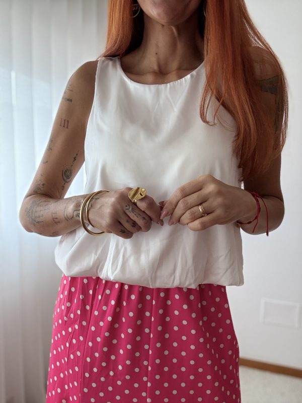 Blusa acetinada balão