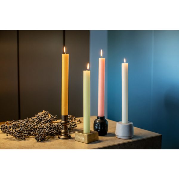 Suporte para Vela em Vidro Dourado