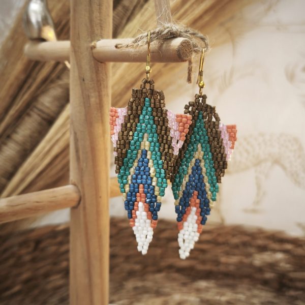 Brincos Pirâmede ( Missangas)