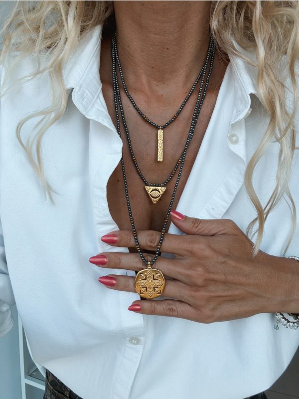 Colar Triplo Hematite