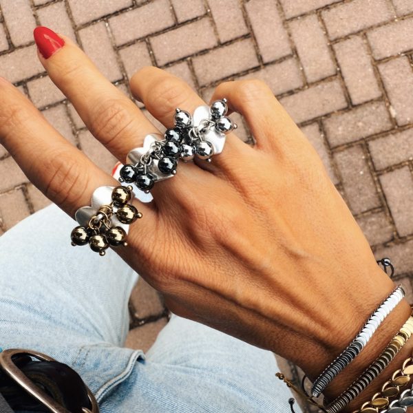 Anel “Coração & Contas”