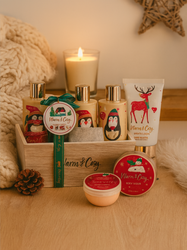 Coffret “Warm & Cozy” com Cesto de Madeira