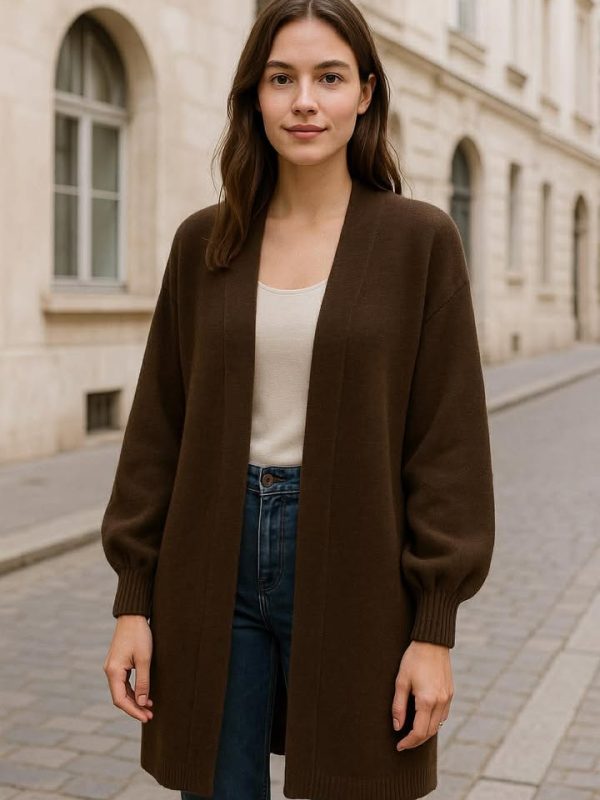 Cardigan Castanho s/ botões