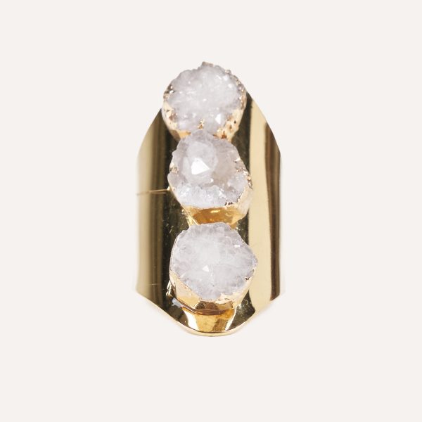 Anel Largo com Pedras Naturais