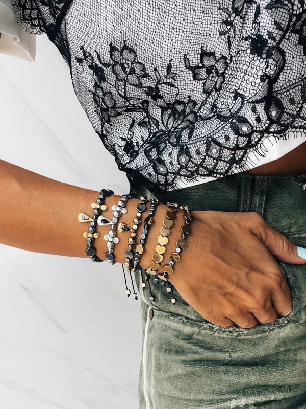 Pulseira Corações Dourados