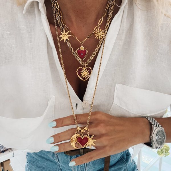 Colar Comprido “Red Charms”