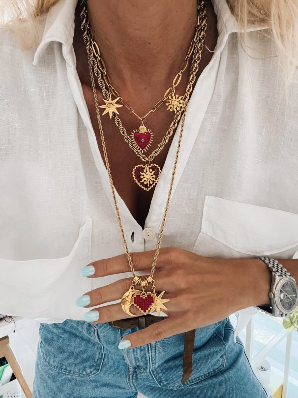 Colar Comprido “Red Charms”