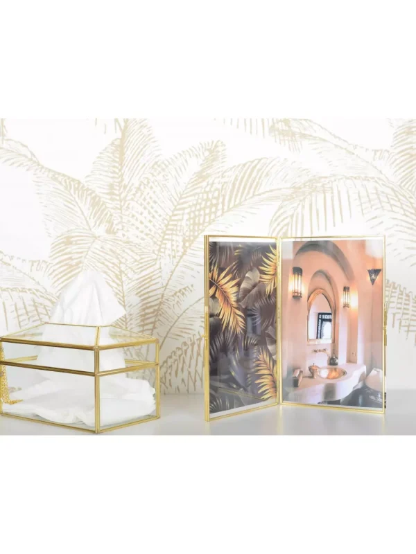 Caixa de Lenços Dourada