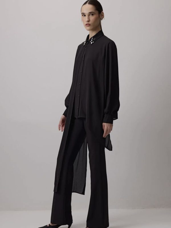 Camisa Chifon com Pedraria