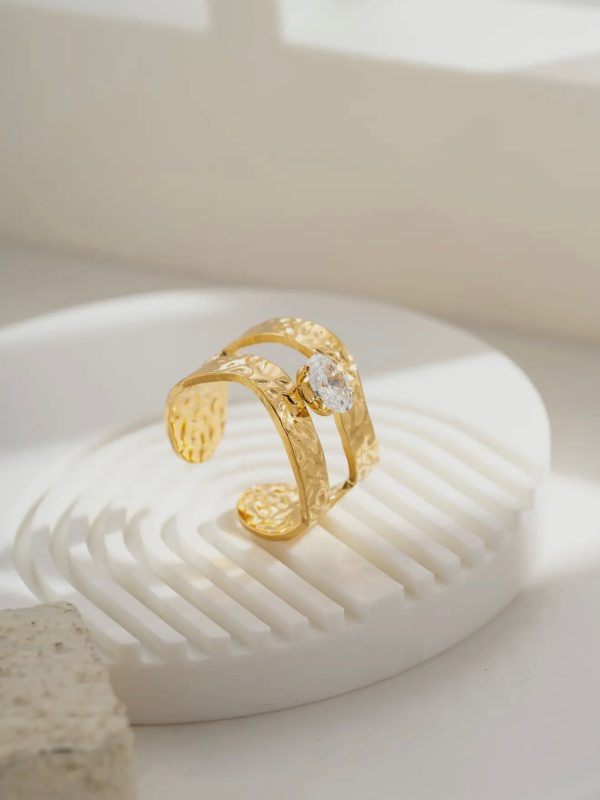 Anel Folhagem Cristal