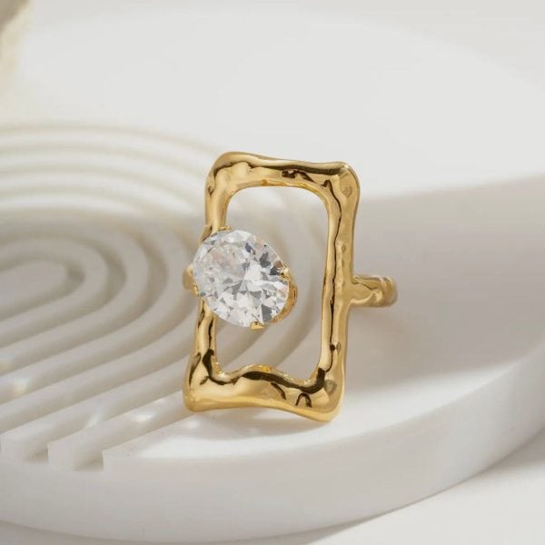 Anel Espelho de Cristal