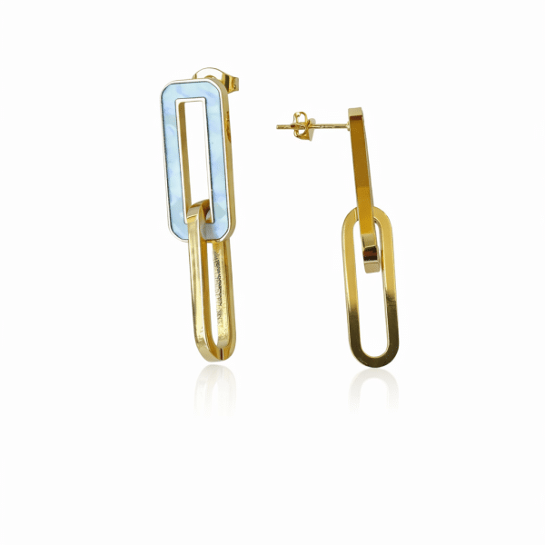 Brincos de Elos com Resina