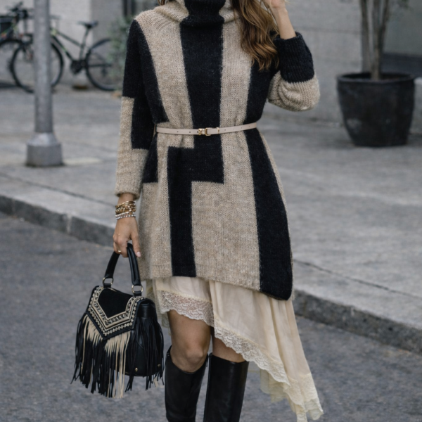 Vestido de Malha Geométrico