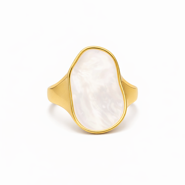 Anel Geométrico Madrepérola