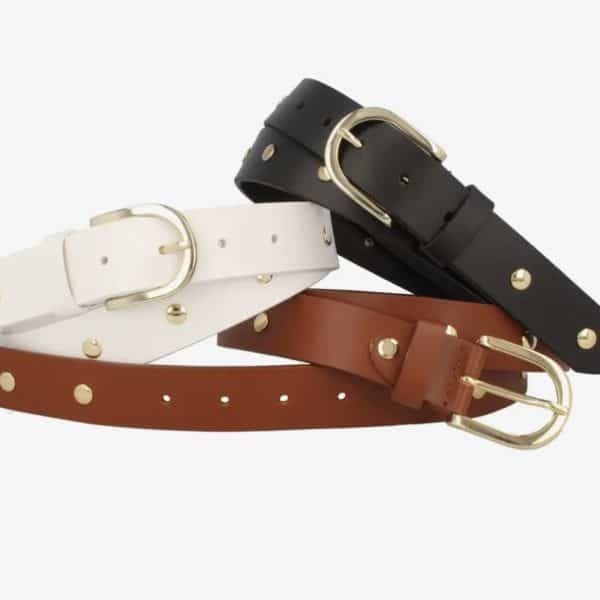 Cinto em Pele com Tachas