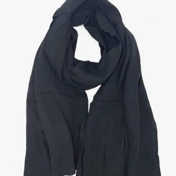 Lenço Preto em Gaze de Algodão