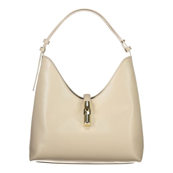 Beige Leather Handbag