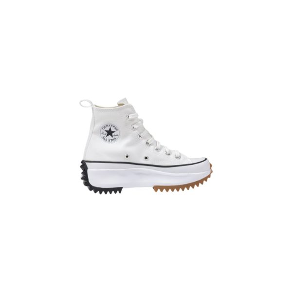 White Fabric High Top Sneakers