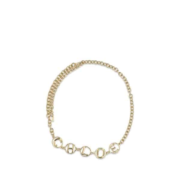 Chloé Gold Calf Leather Bos Taurus Regular Belt
