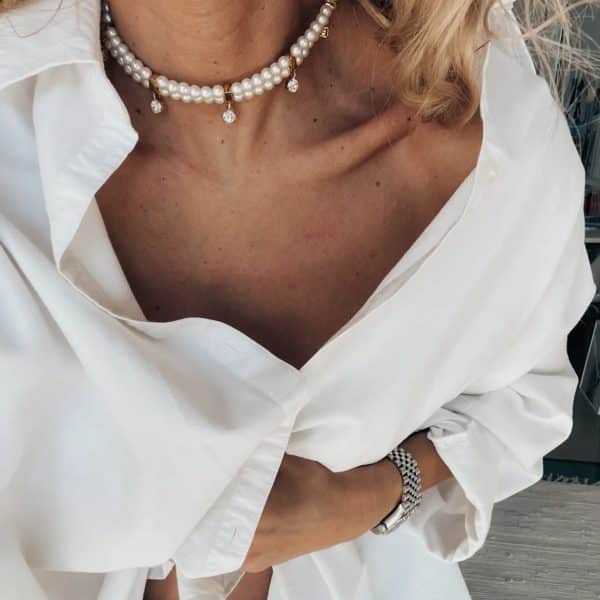 Chocker de Pérolas com Cristais