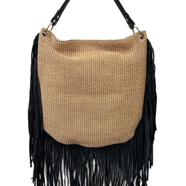 Carteira com Franjas em Pele