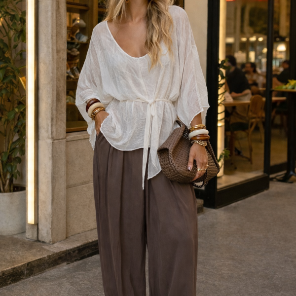 Túnica Fluída com Transparência