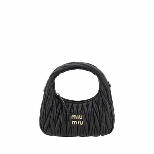 Miu Miu Black Calf Leather Bos Taurus Handbag