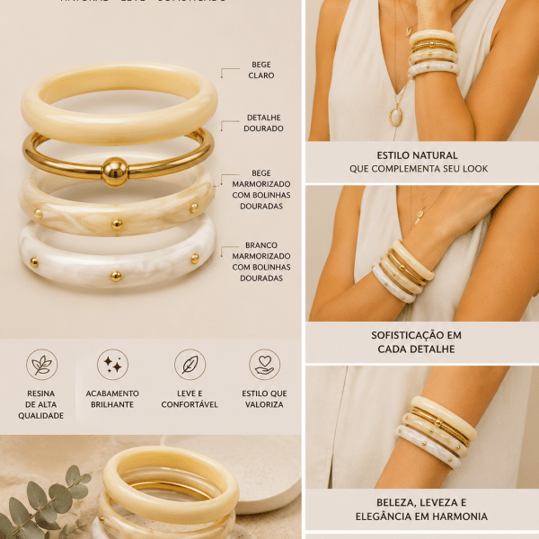 Conjunto de Pulseiras “Nude”