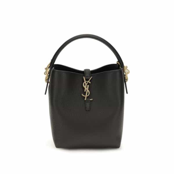 Saint Laurent Black Calf Leather Bos Taurus Backet Bag