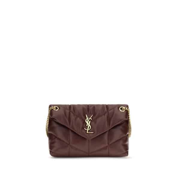 Saint Laurent Bordeaux Lamb Leather Shoulder Bag