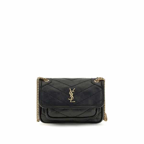 Saint Laurent Black Calf Leather Bos Taurus Shoulder Bag