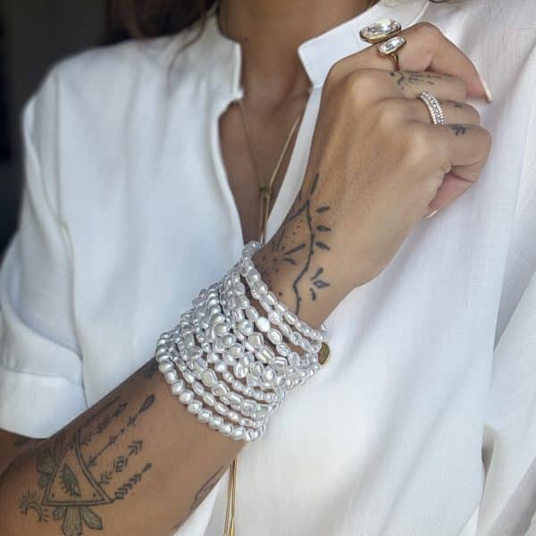 Conjunto de Pulseiras Pérolas Simples